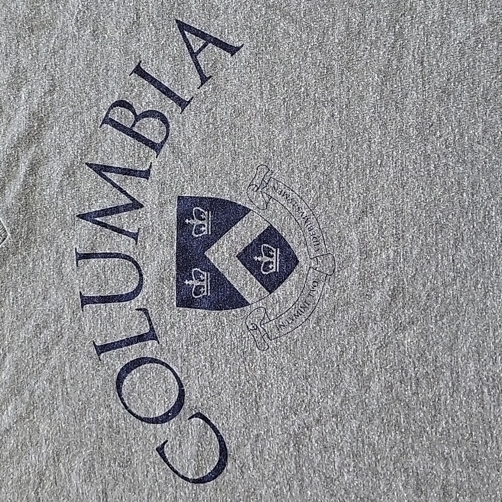 Columbia University Gray Graphic V-neck T-Shirt Large